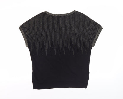 Oasis Women's Black Metallic Pullover Jumper S