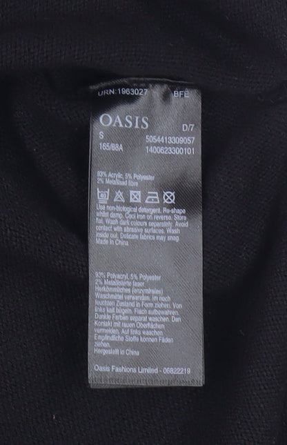Oasis Women's Black Metallic Pullover Jumper S