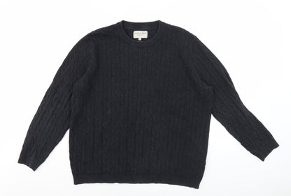 Racing Green Men's XL Black Wool Pullover Jumper