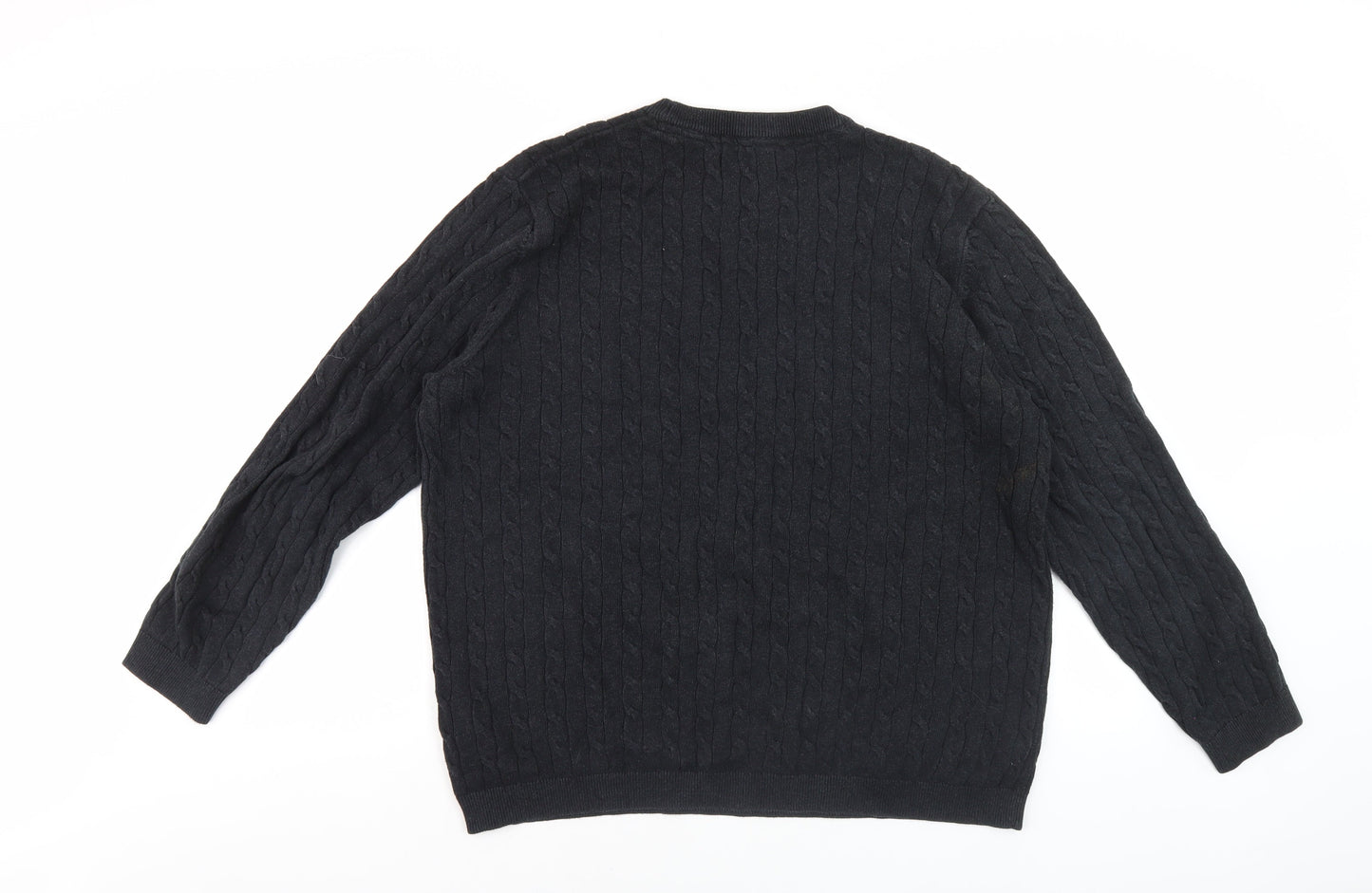 Racing Green Men's XL Black Wool Pullover Jumper