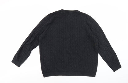 Racing Green Men's XL Black Wool Pullover Jumper