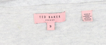Womens UK Size 10 Ted Baker Grey Cardigan Jumper