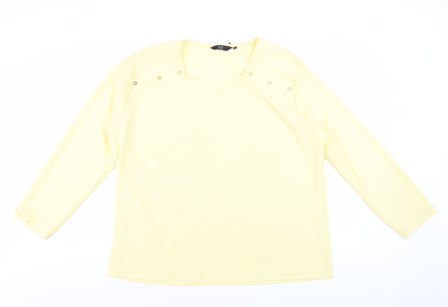 Womens UK Size XL Isle Collection Yellow Basic Blouse