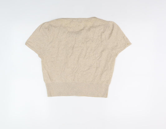 Womens UK Size 16 South Beige Cardigan Jumper