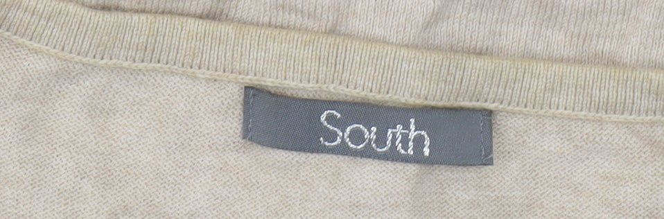 Womens UK Size 16 South Beige Cardigan Jumper