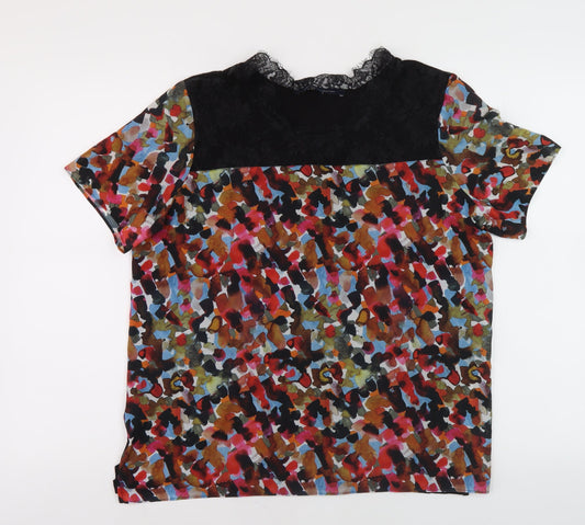 French Connection Women's Multicoloured Lace Blouse L