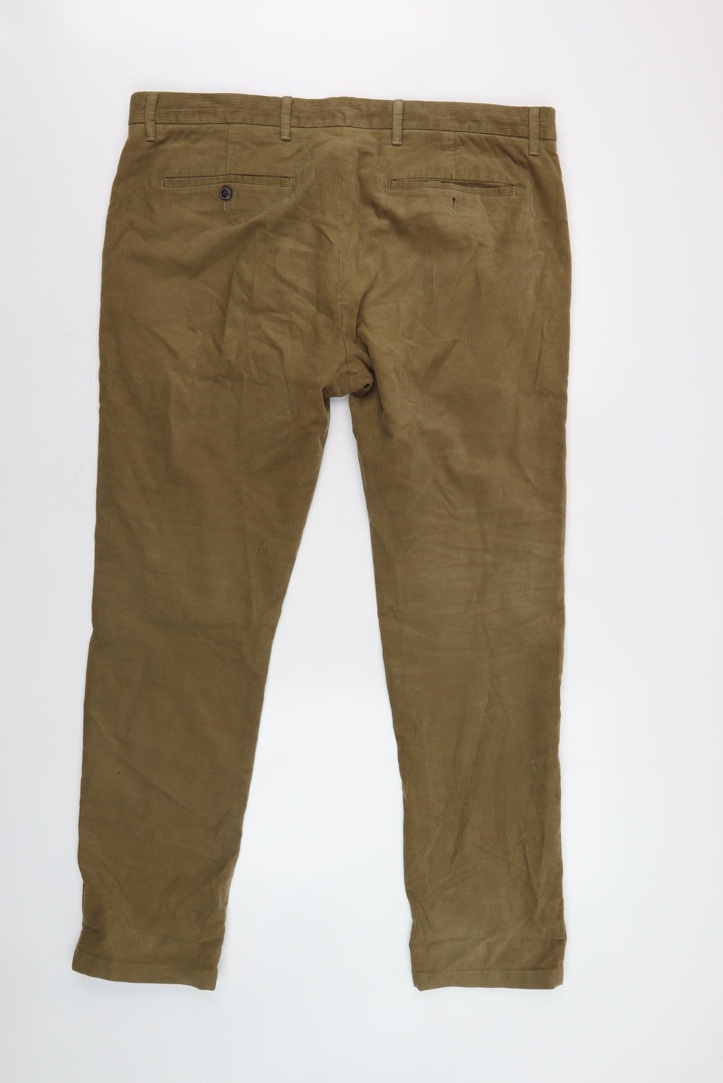 Marks and Spencer Men's Brown Slim Fit Corduroy Trousers