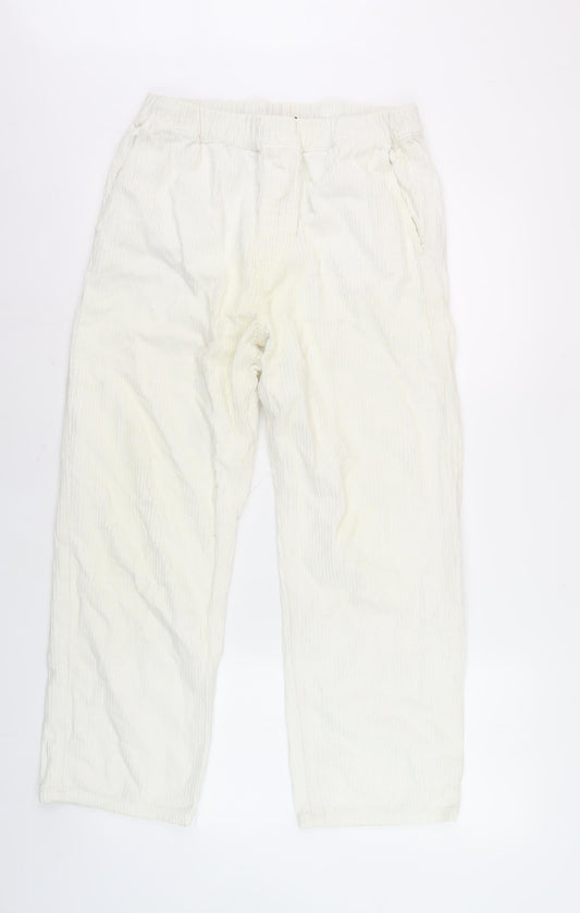 Reclaimed Vintage Men's White Trousers M Cotton