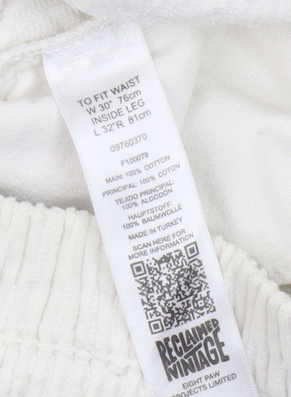 Reclaimed Vintage Men's White Trousers M Cotton