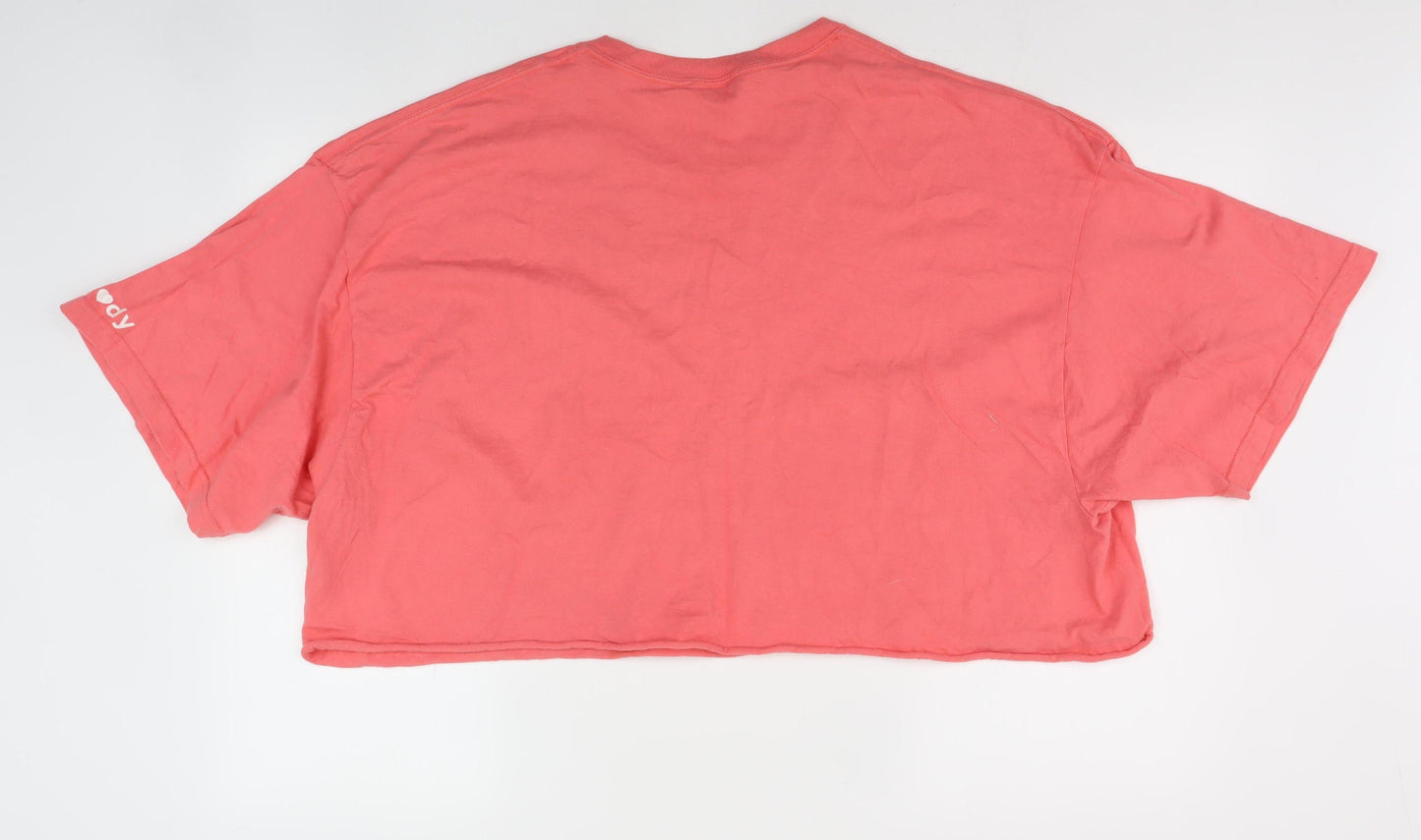Allbody Unisex Pink Cropped T-Shirt 3XL Cotton Jersey