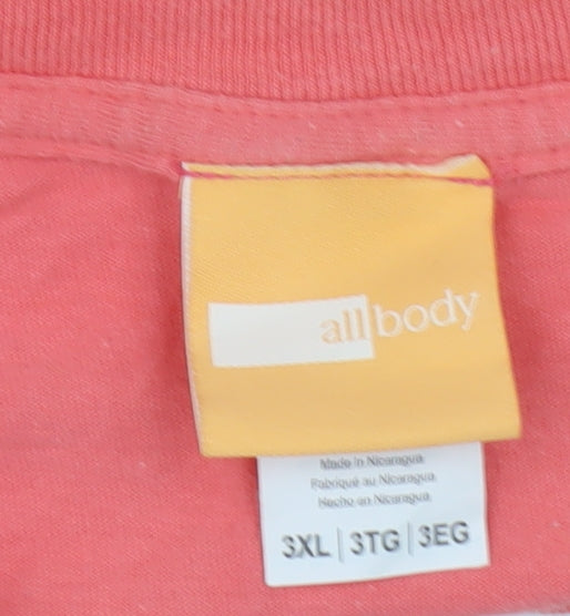 Allbody Unisex Pink Cropped T-Shirt 3XL Cotton Jersey