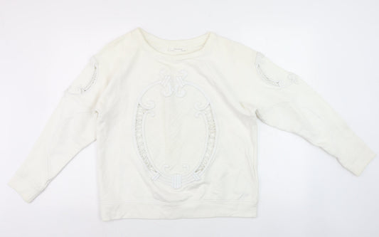 Womens UK Size M Zara White Pullover Jumper