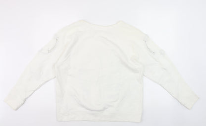 Womens UK Size M Zara White Pullover Jumper