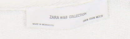 Womens UK Size M Zara White Pullover Jumper