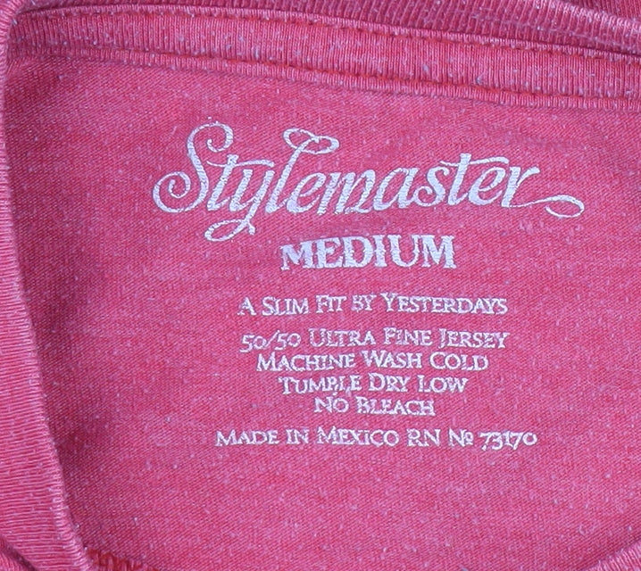 Stylemaster Men's Red California Graphic T-Shirt - M