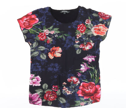 Womens UK Size 10 Bonmarché Multicoloured Basic T-Shirt