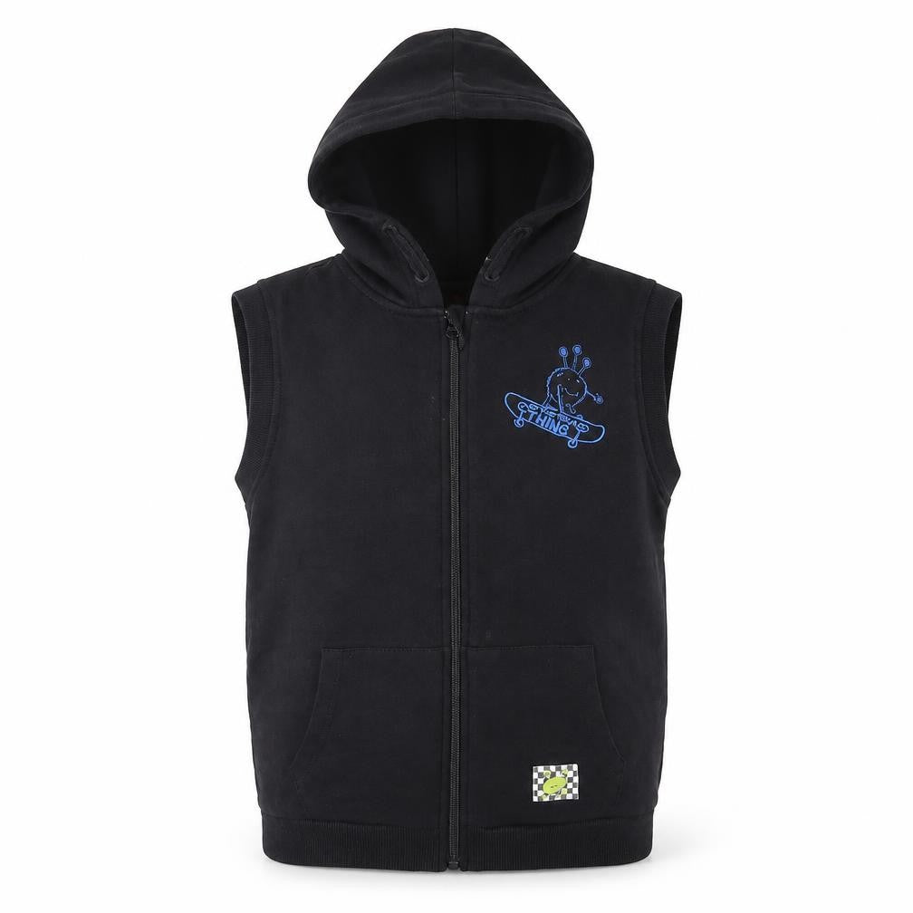 Front view of Monsoon boys’' black hooded jacket 9-10 years