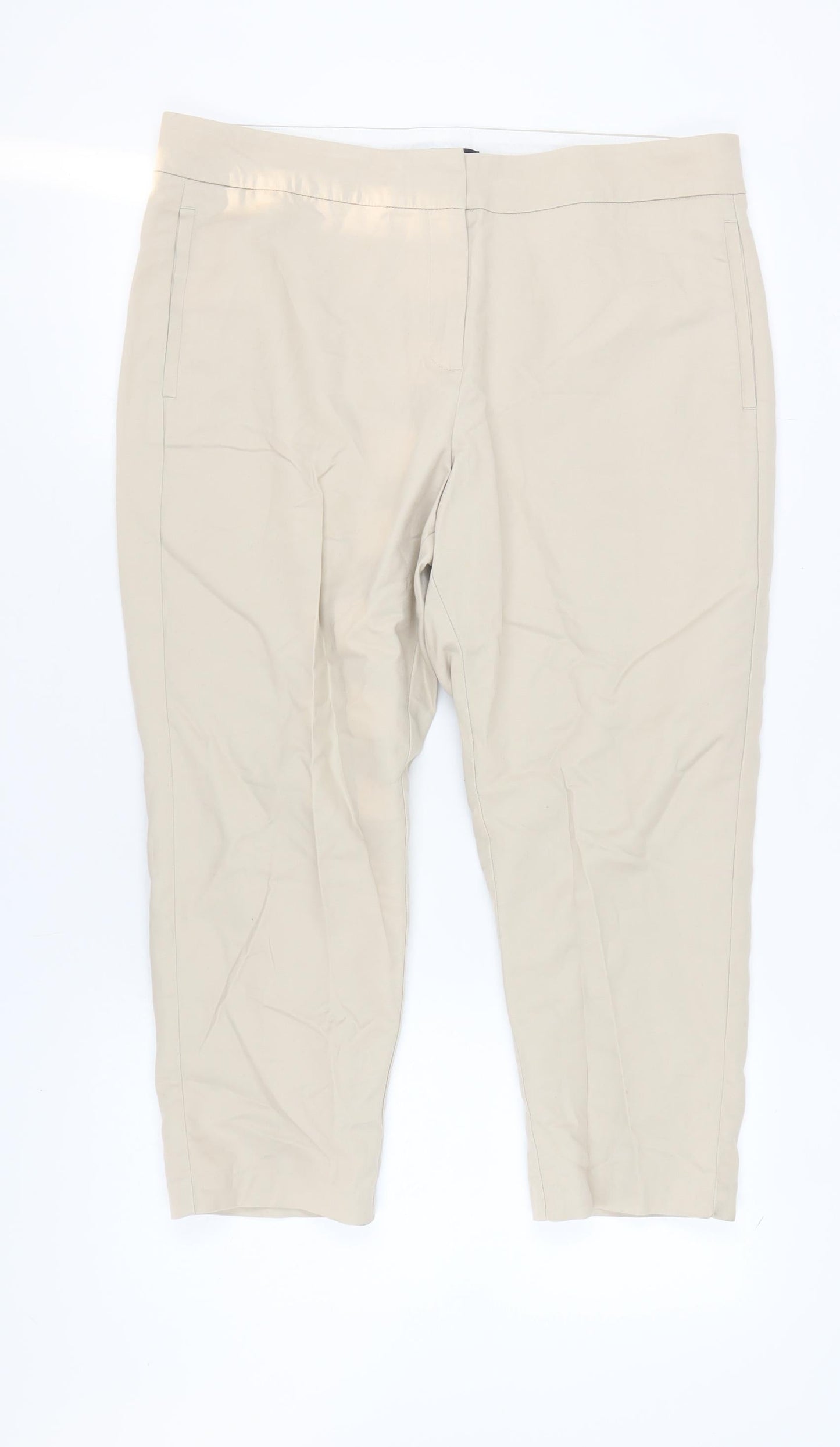 Womens UK Size 18 Marks and Spencer Classic Fit  Beige Trousers