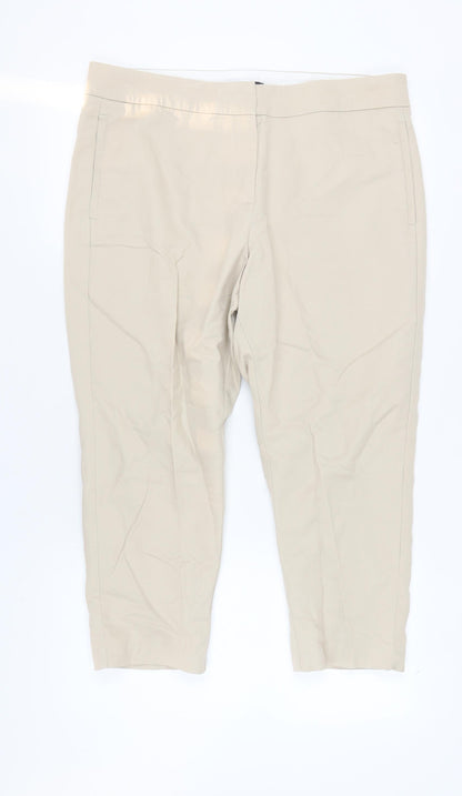 Womens UK Size 18 Marks and Spencer Classic Fit  Beige Trousers