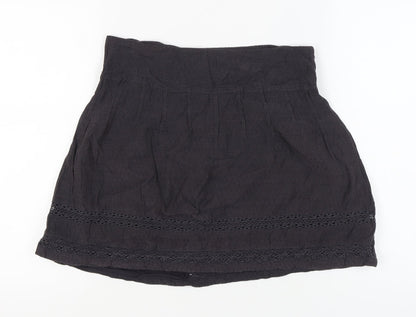 FatFace Women's Black Short Skirt UK 12 Lace Accent