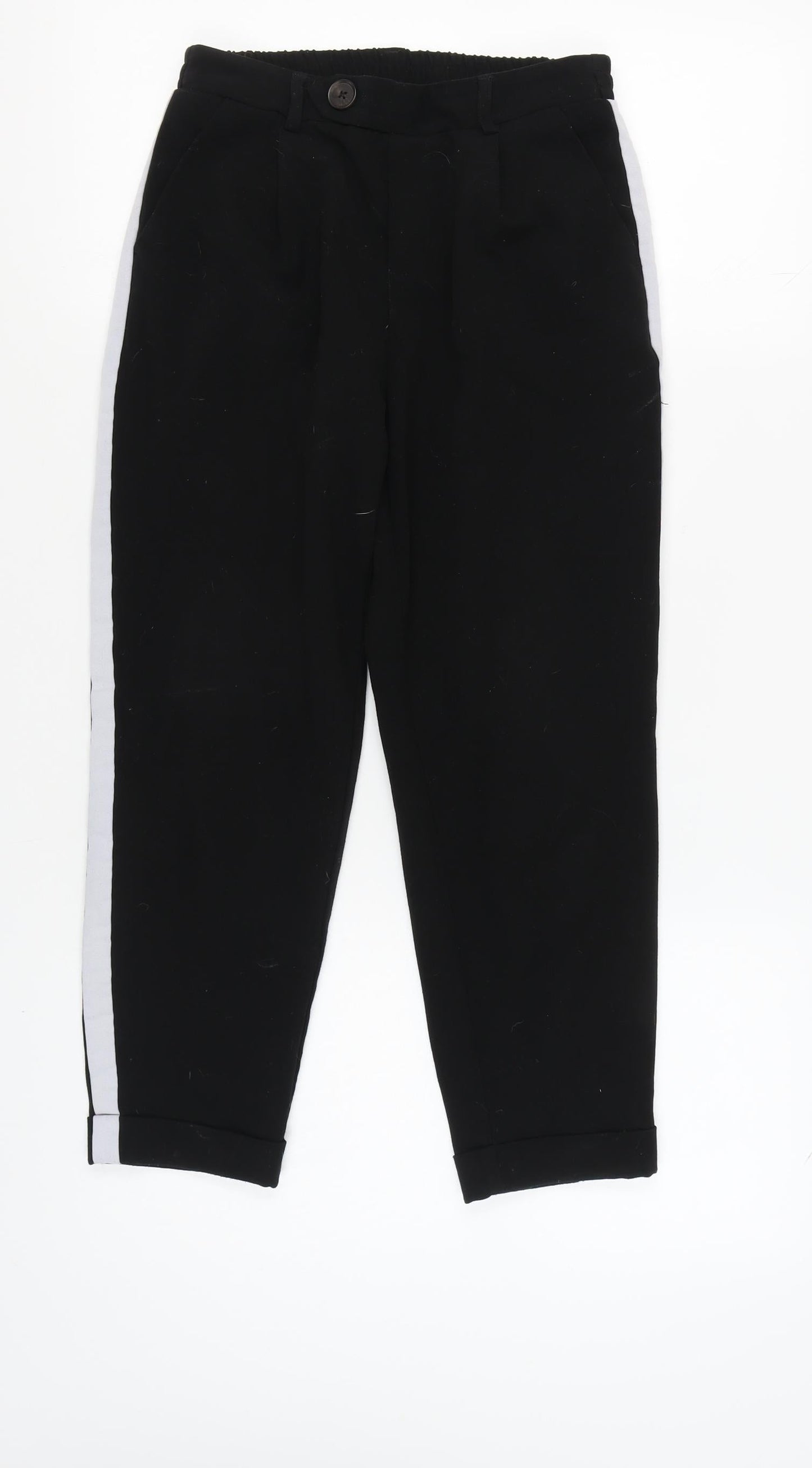 Womens UK Size S Stradivarius Regular Fit Casual Black Trousers