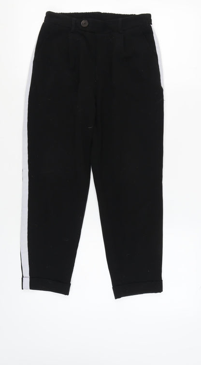 Womens UK Size S Stradivarius Regular Fit Casual Black Trousers