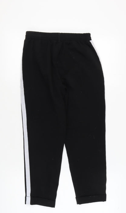 Womens UK Size S Stradivarius Regular Fit Casual Black Trousers