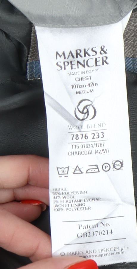 Mens UK Size 42 Marks and Spencer Regular Black Suit Jacket