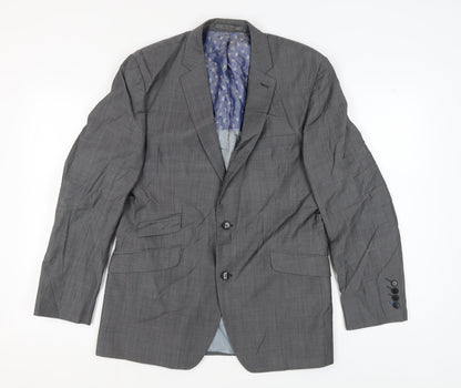 Gibson London Men's Grey Blazer, Regular Fit, Size 40R