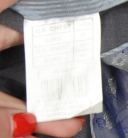 Gibson London Men's Grey Blazer, Regular Fit, Size 40R