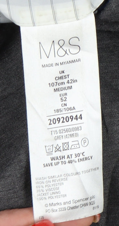 Mens UK Size 42 Marks and Spencer Regular Grey Suit Jacket