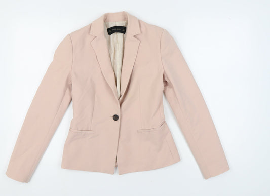 Zara Basic Women's Pink Blazer, Size 8, Notch Lapel