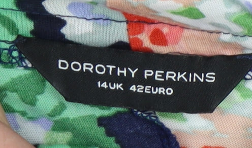 Womens UK Size 14 Dorothy Perkins Multicoloured Basic Blouse