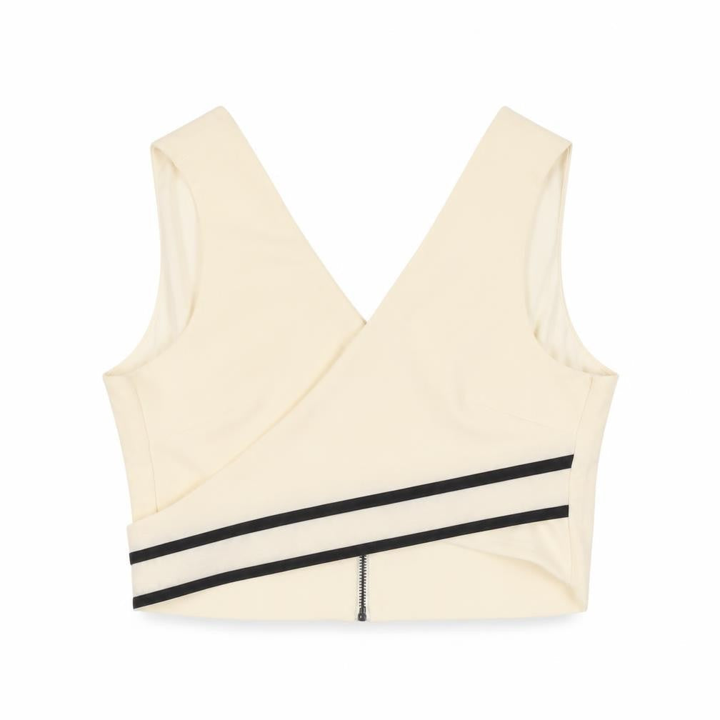 Womens UK Size S Zara Basic Ivory Cropped Tank