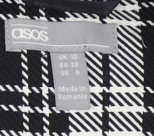 ASOS Women's Black Plaid Double-Breasted Blazer