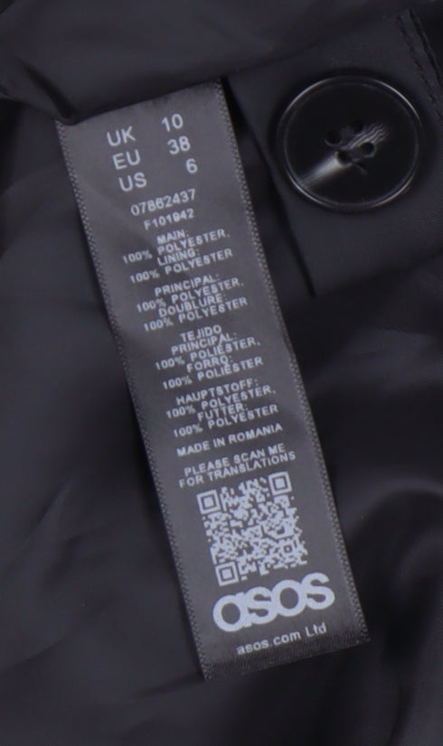 ASOS Women's Black Plaid Double-Breasted Blazer