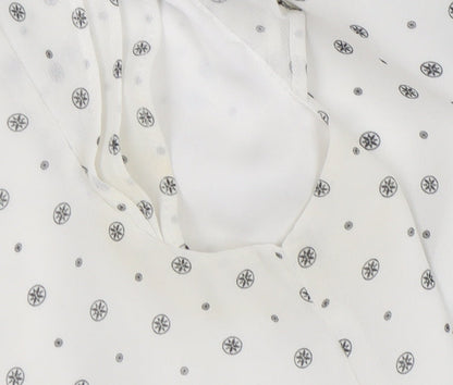 H&M Women's White Polka Dot Shift Dress Size 10