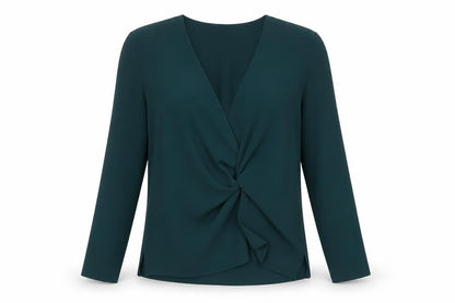 Womens UK Size 8 Topshop Green Wrap Blouse