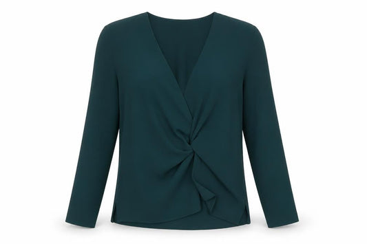 Womens UK Size 8 Topshop Green Wrap Blouse