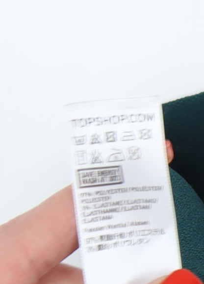 Womens UK Size 8 Topshop Green Wrap Blouse