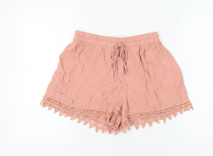 Miss Selfridge Women’s Pink Lace Trim Shorts, Size 12