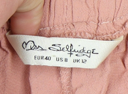 Miss Selfridge Women’s Pink Lace Trim Shorts, Size 12