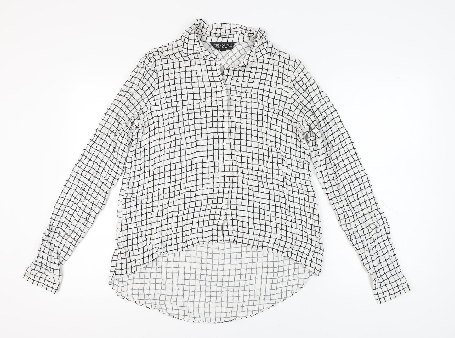 Womens UK Size 10 Topshop White Basic Button-Up