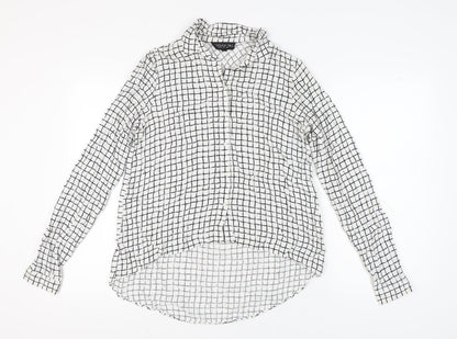 Womens UK Size 10 Topshop White Basic Button-Up