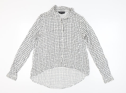 Womens UK Size 10 Topshop White Basic Button-Up