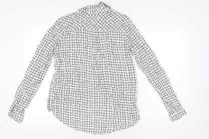 Womens UK Size 10 Topshop White Basic Button-Up