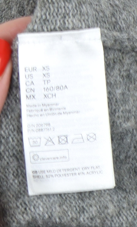 Womens UK Size XS H&M Grey Pullover Jumper