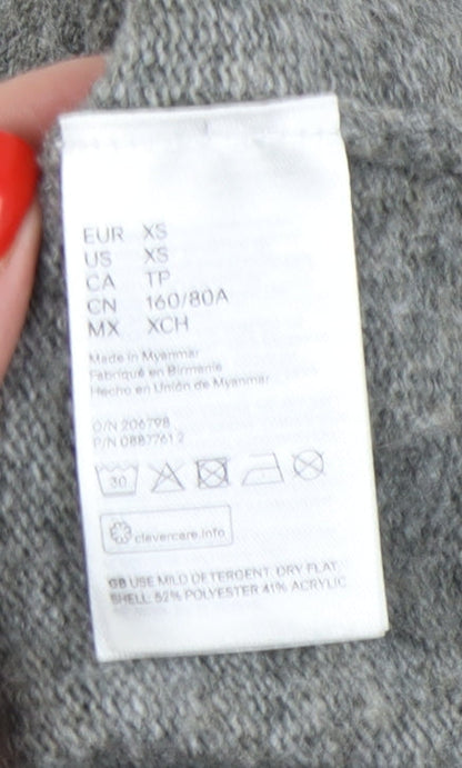 Womens UK Size XS H&M Grey Pullover Jumper