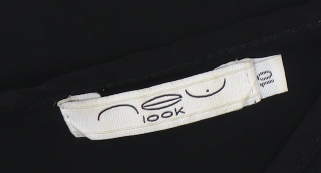 New Look Women's Black Cropped Studded Blouse, Size 10