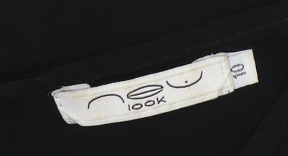 New Look Women's Black Cropped Studded Blouse, Size 10